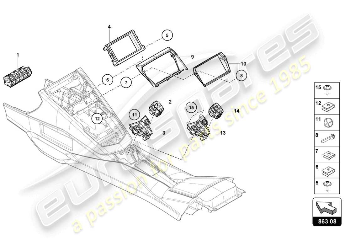 lamborghini 2014 (lp720-4 coupe 50) switch unit part diagram