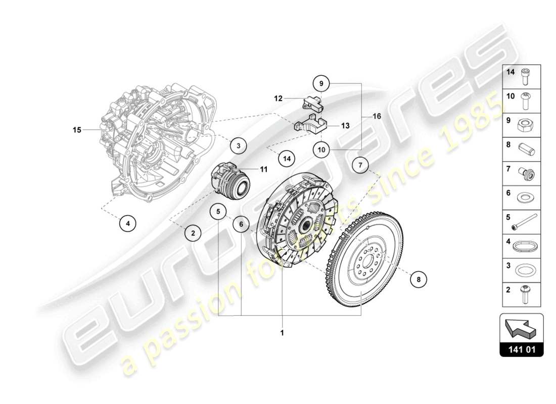 lamborghini lp770-4 svj coupe (2020) clutch parts diagram