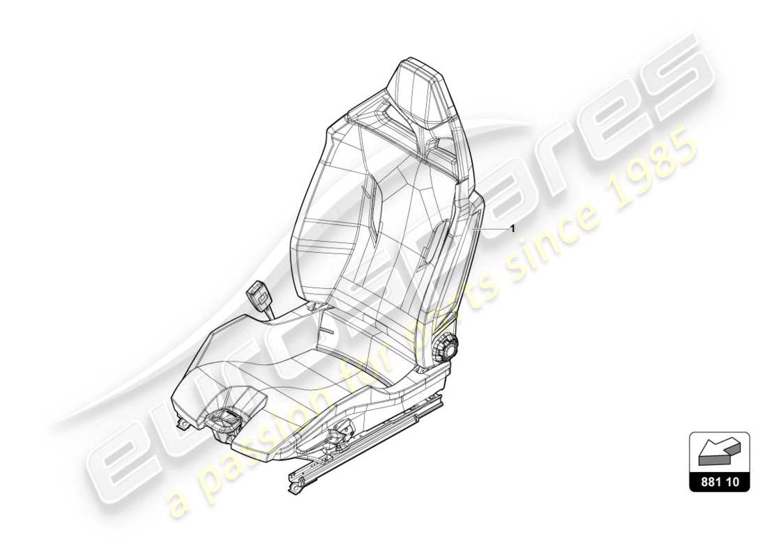 lamborghini 2020 (evo spyder) seat part diagram