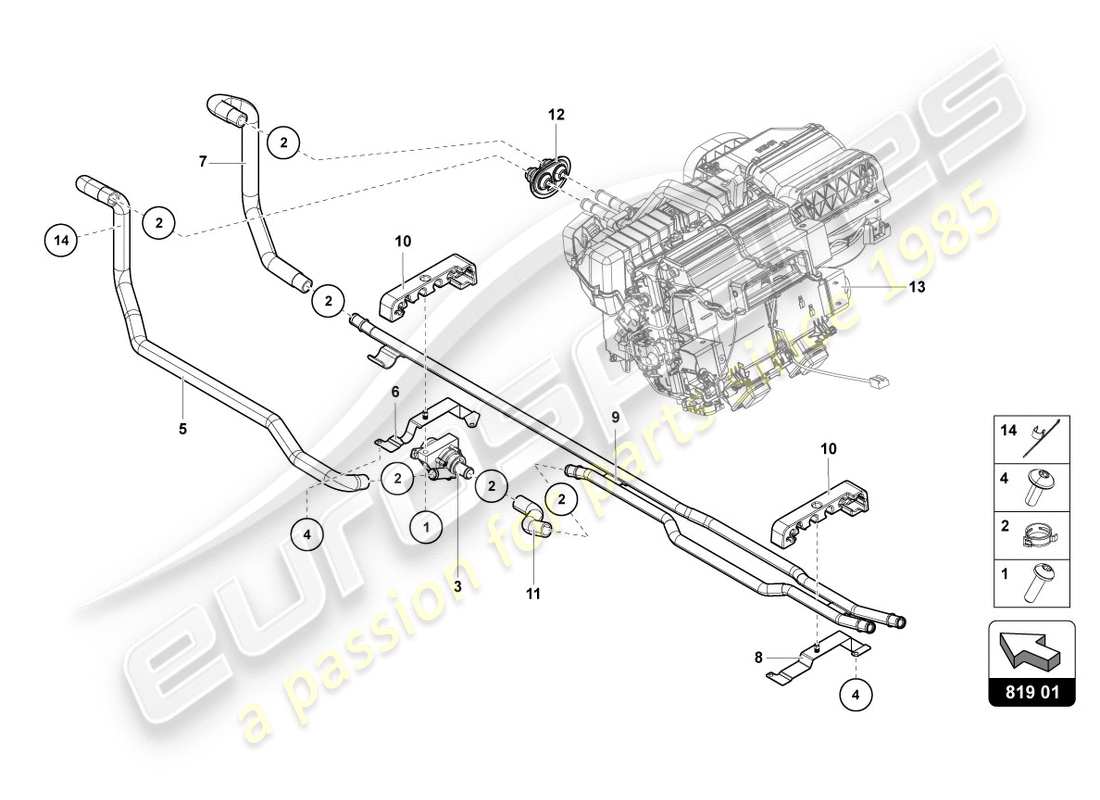 a part diagram from the lamborghini centenario parts catalogue
