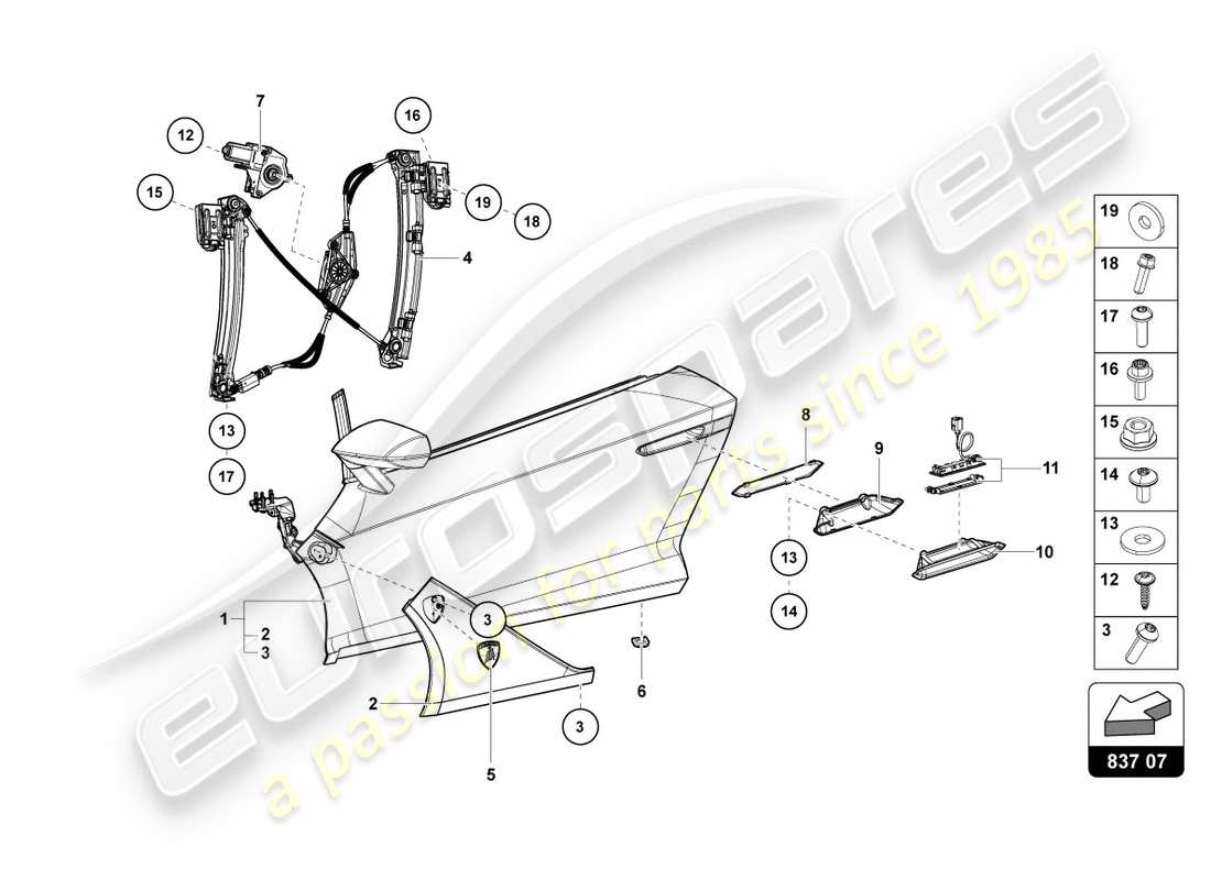 a part diagram from the lamborghini centenario parts catalogue