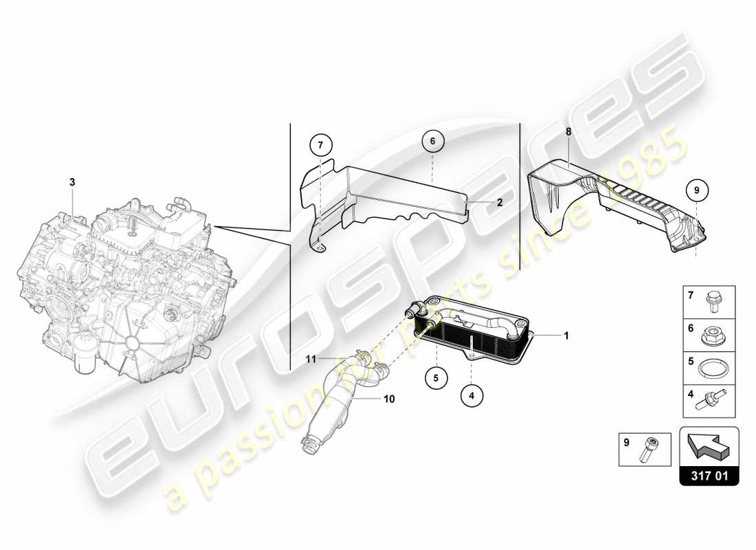 a part diagram from the lamborghini lp610-4 spyder (2018) parts catalogue