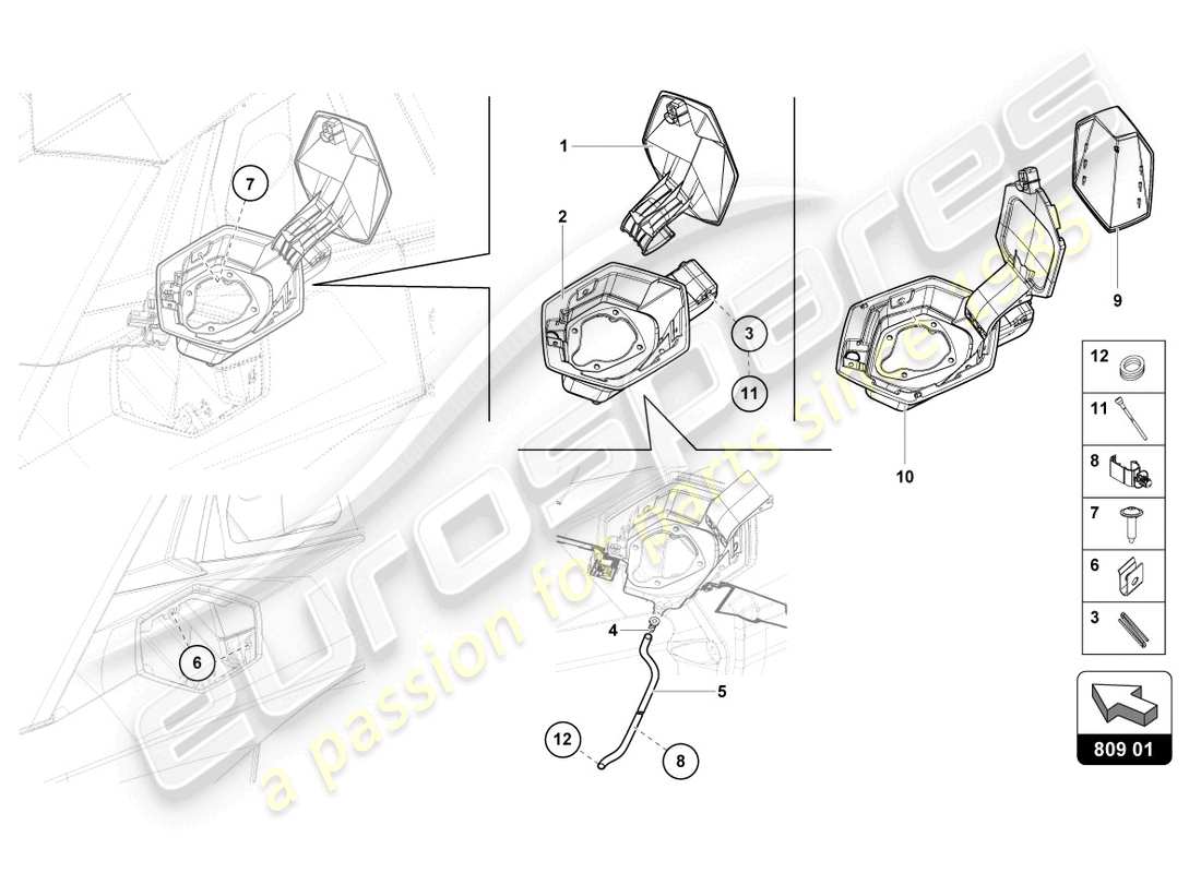 a part diagram from the lamborghini lp750-4 sv coupe (2015) parts catalogue