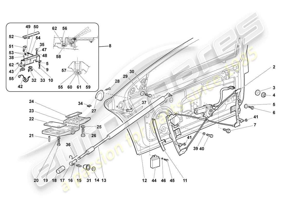 VIEW PARTS DIAGRAMS FROM THE LAMBORGHINI MURCIELAGO PARTS CATALOGUE a part diagram from the lamborghini murcielago parts catalogue