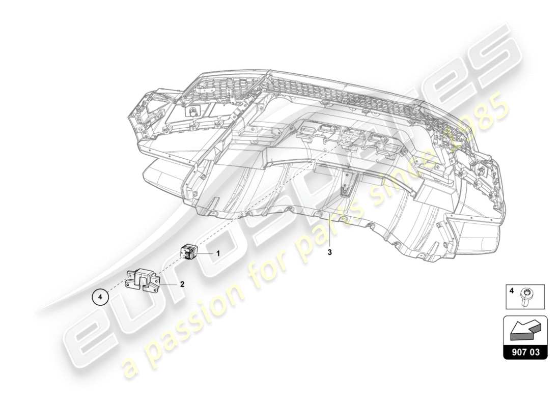 a part diagram from the Lamborghini Performante Coupe (2019) parts catalogue