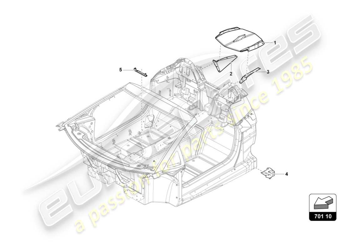 a part diagram from the lamborghini centenario roadster (2017) parts catalogue