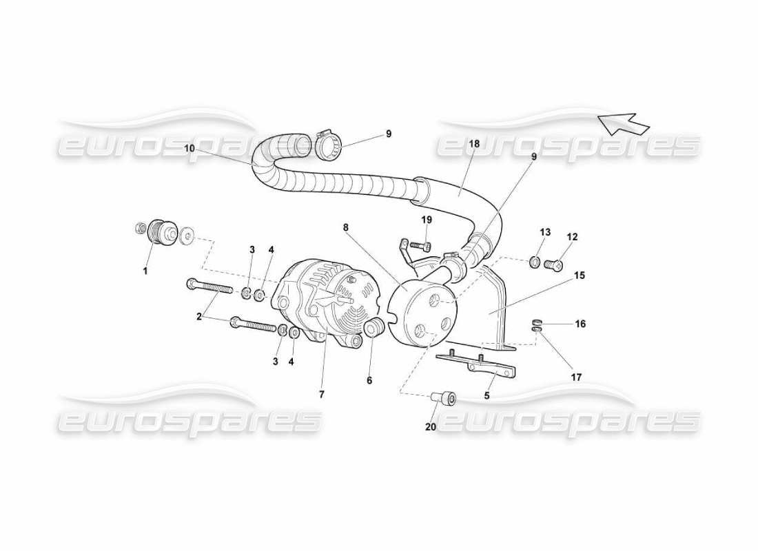 a part diagram from the lamborghini murcielago lp670 parts catalogue