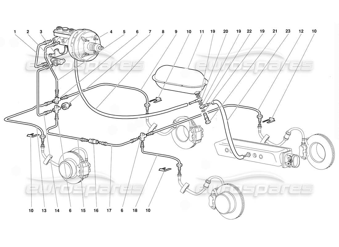 a part diagram from the Lamborghini Diablo (1991) parts catalogue