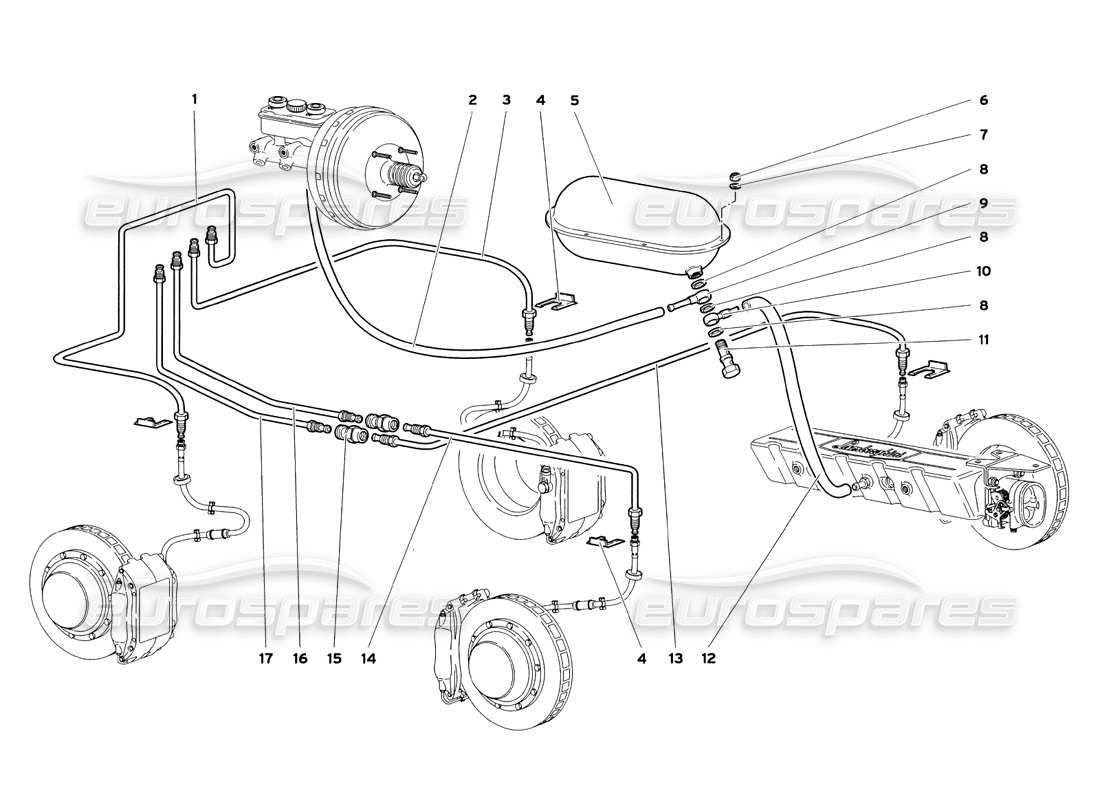 a part diagram from the lamborghini diablo parts catalogue