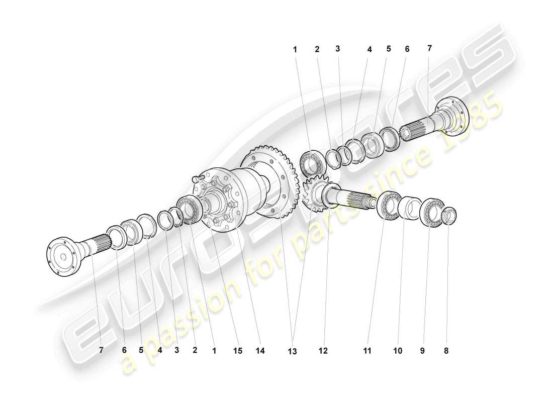 a part diagram from the lamborghini murcielago coupe (2005) parts catalogue