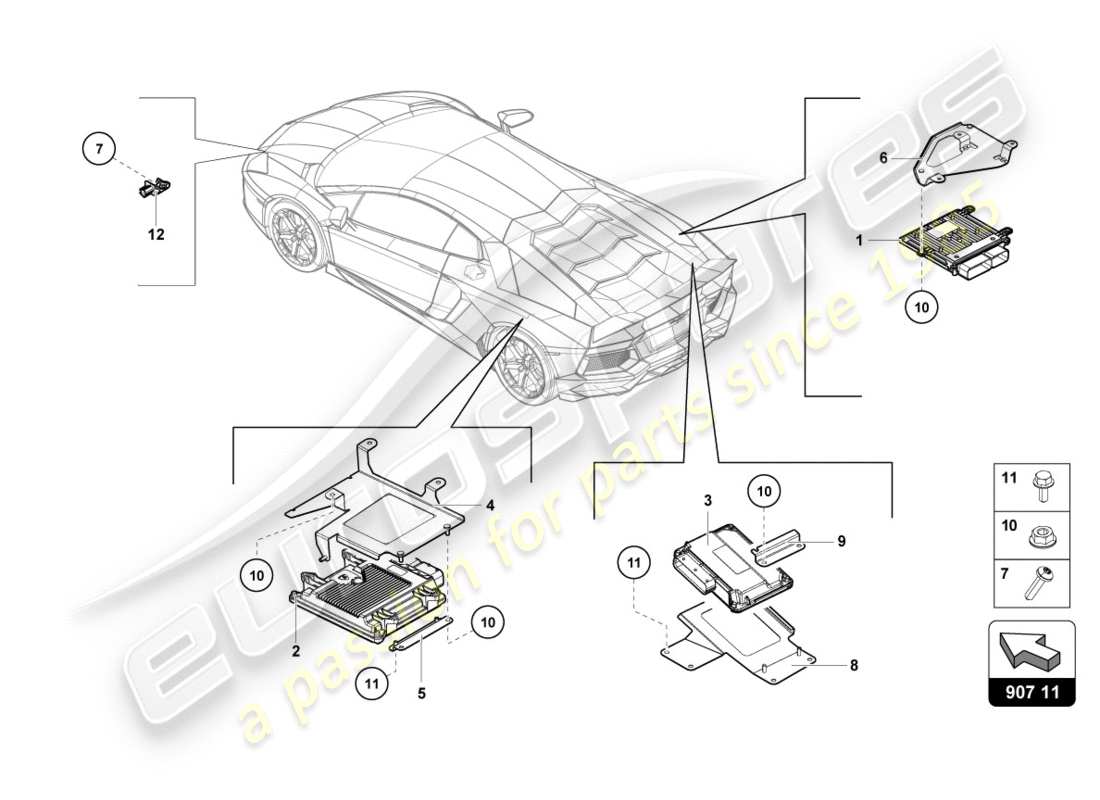 a part diagram from the lamborghini centenario parts catalogue