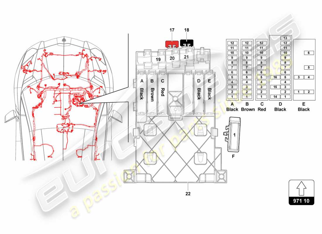 VIEW PARTS DIAGRAMS FROM THE LAMBORGHINI CENTENARIO PARTS CATALOGUE a part diagram from the lamborghini centenario parts catalogue