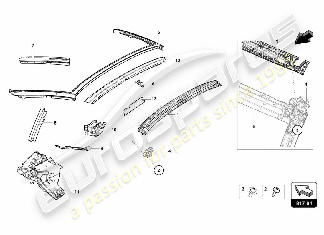 a part diagram from the lamborghini lp610-4 spyder (2018) parts catalogue