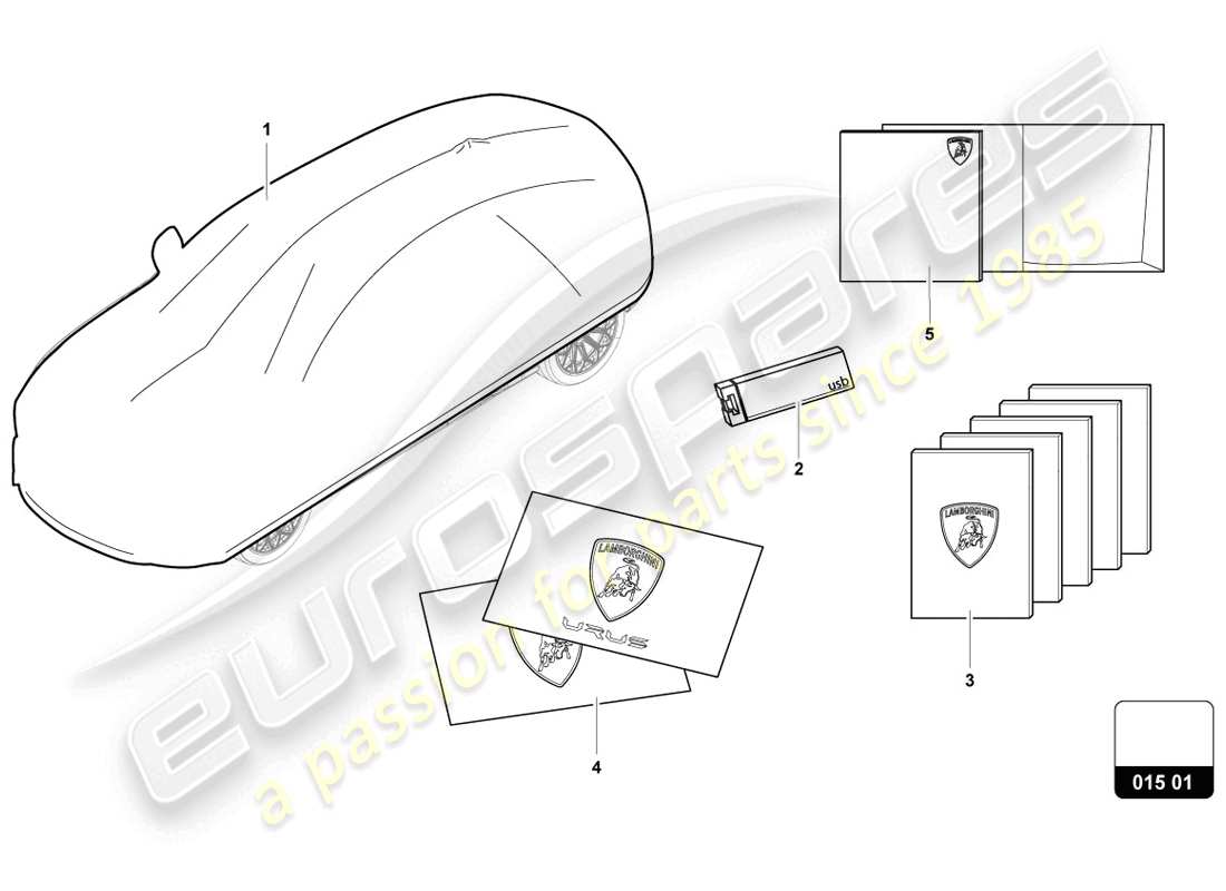 a part diagram from the lamborghini urus (accessories) parts catalogue