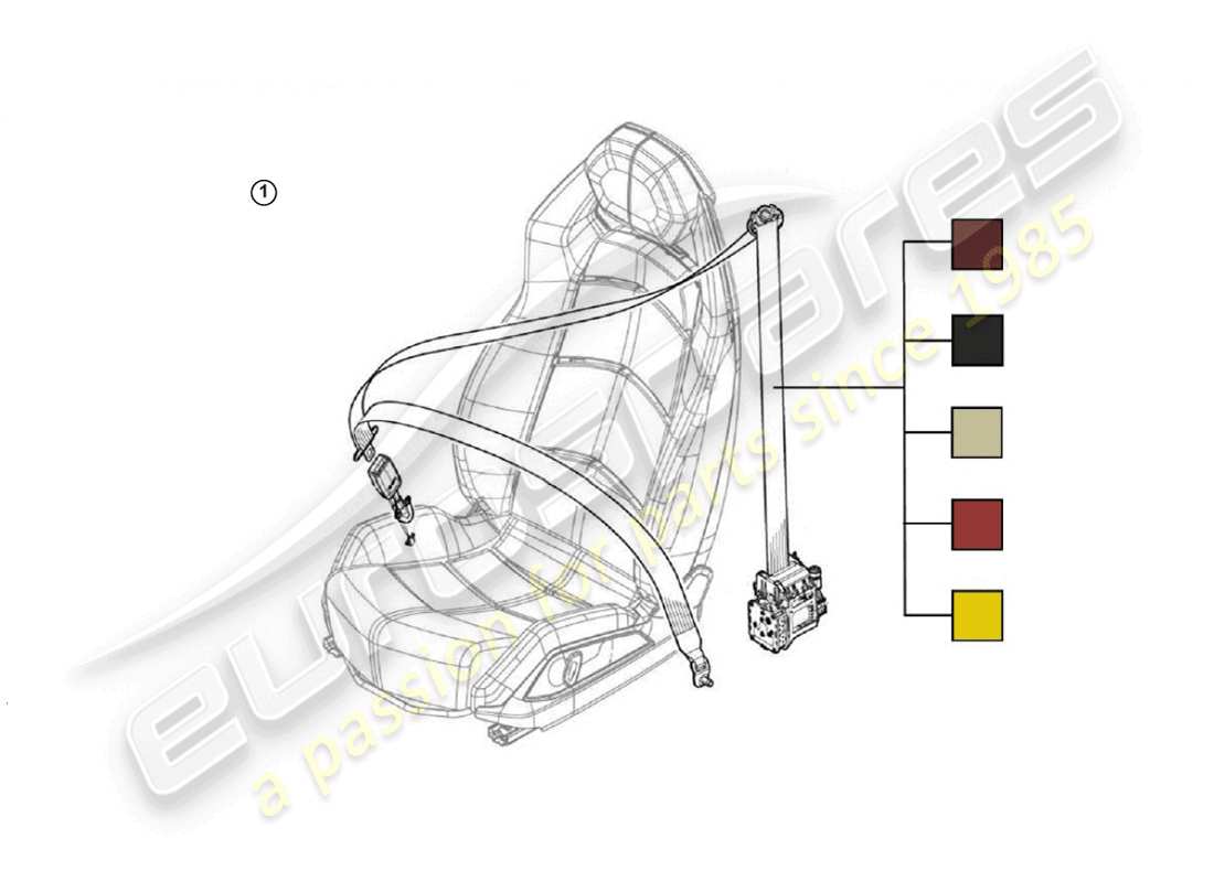 a part diagram from the lamborghini huracan accessories parts catalogue