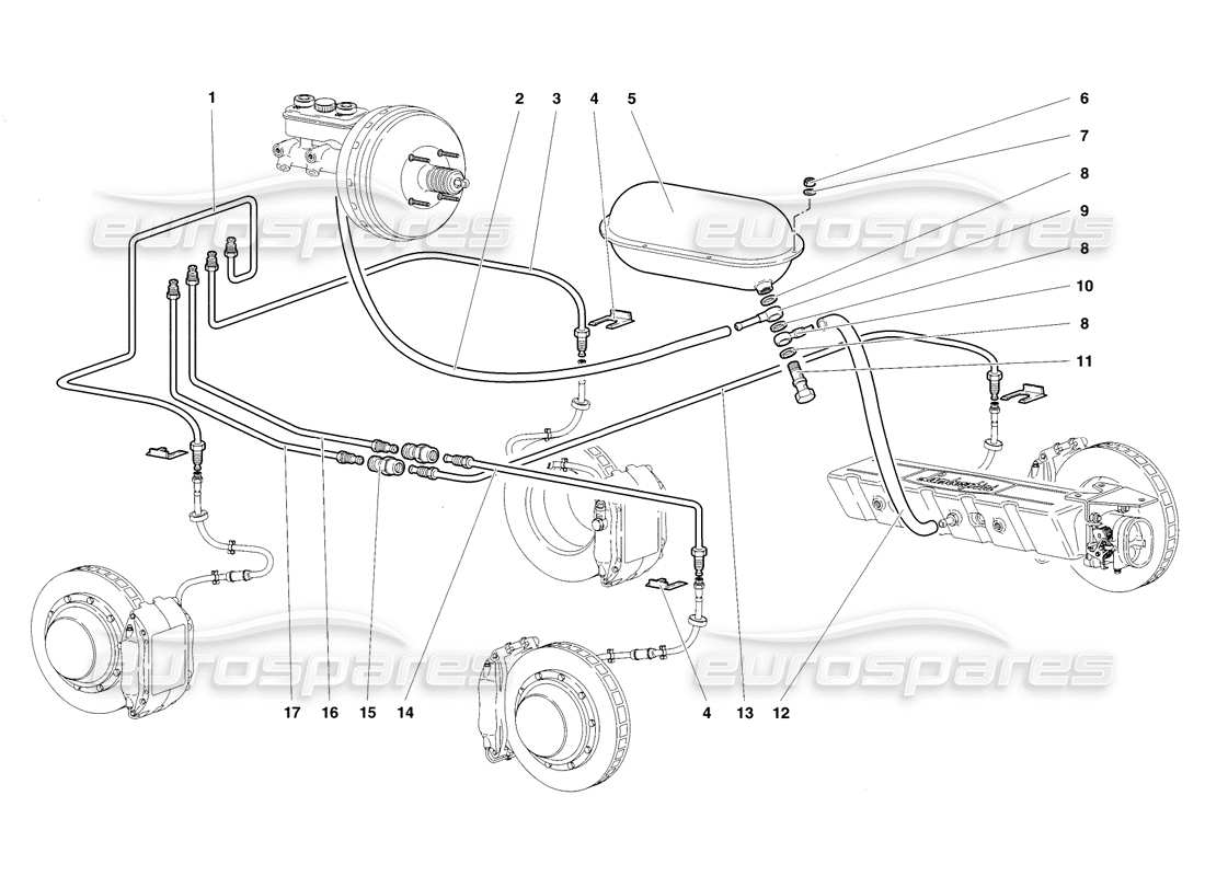 a part diagram from the Lamborghini Diablo SV (1998) parts catalogue