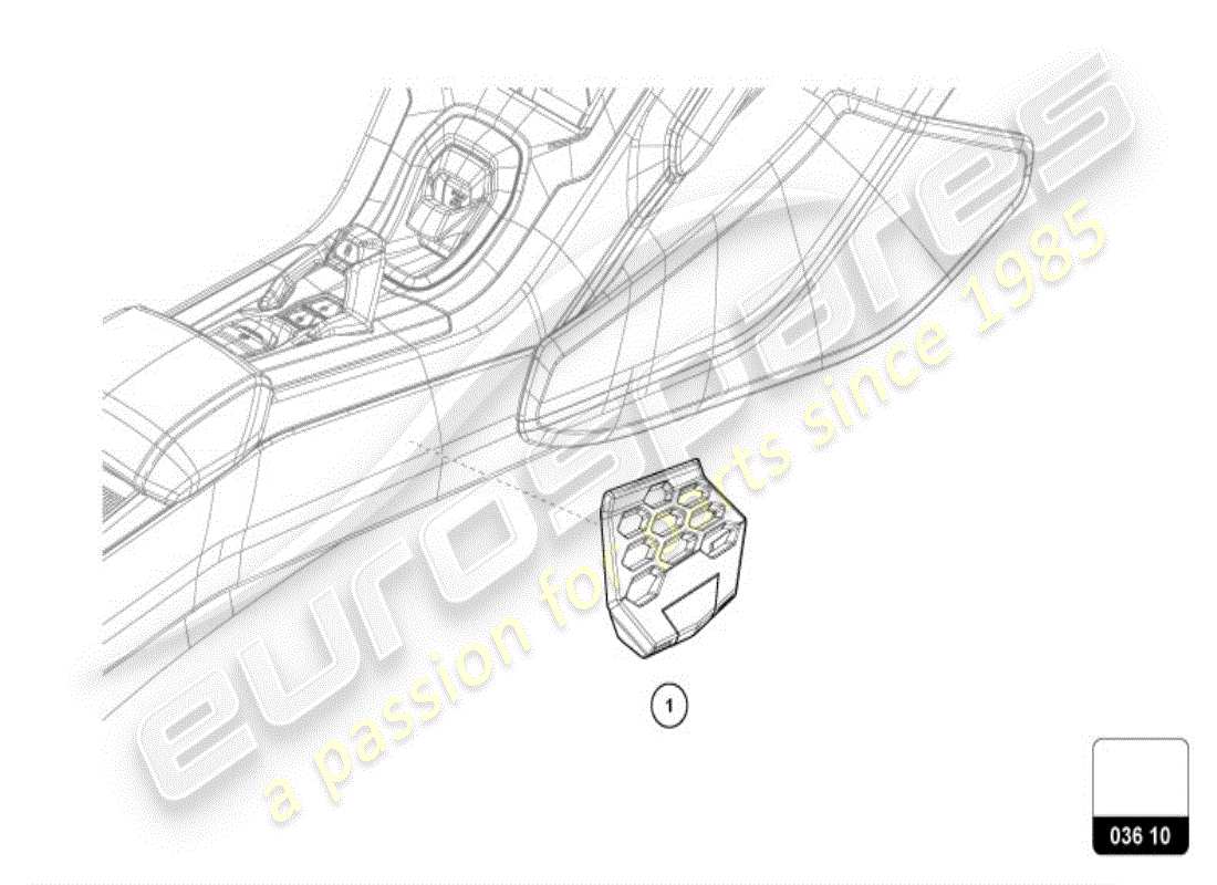 a part diagram from the lamborghini accessories (lp610-4 coupe) parts catalogue