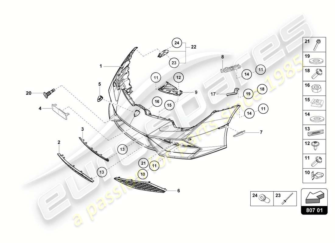 a part diagram from the lamborghini lp610-4 spyder (2016) parts catalogue