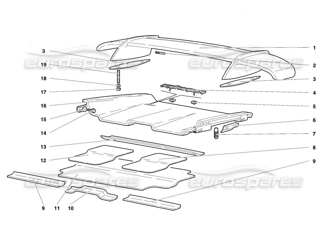 a part diagram from the lamborghini diablo se30 (1995) parts catalogue