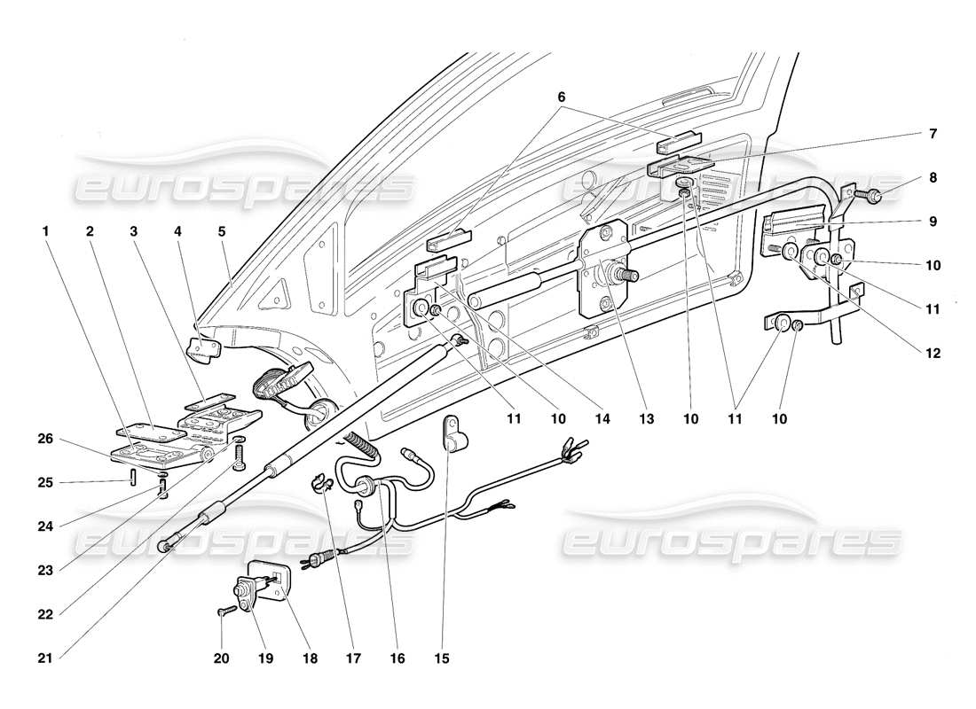 a part diagram from the lamborghini diablo se30 (1995) parts catalogue