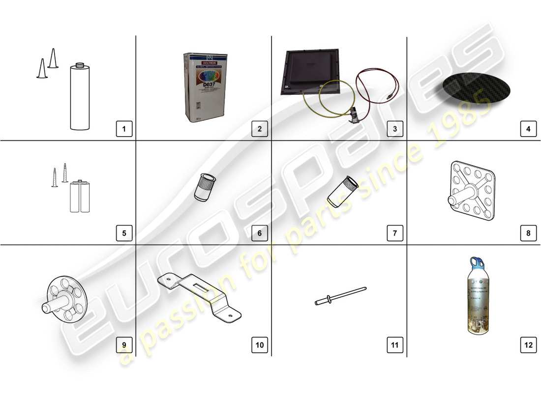 VIEW PARTS DIAGRAMS FROM THE LAMBORGHINI AVENTADOR PARTS CATALOGUE a part diagram from the lamborghini aventador parts catalogue