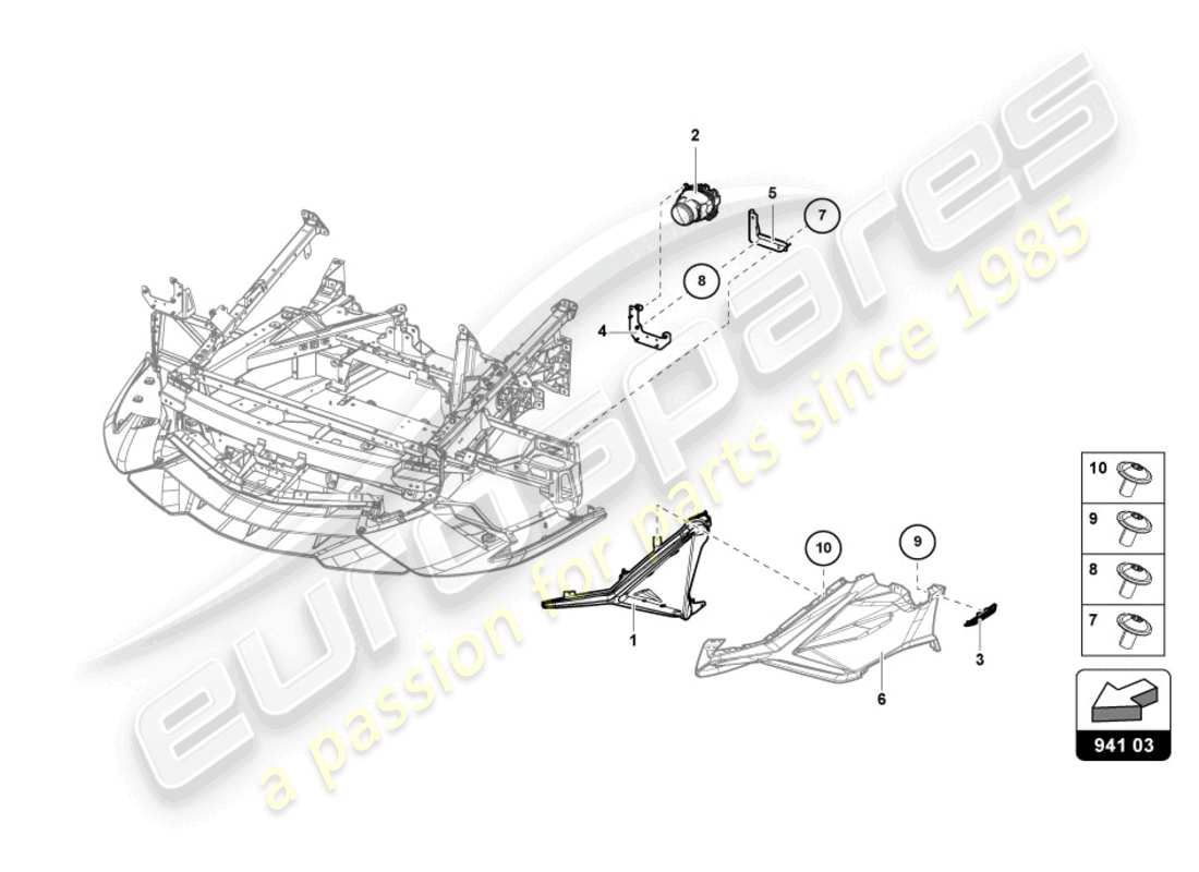a part diagram from the lamborghini sian (2020) parts catalogue