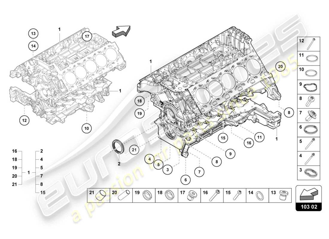 a part diagram from the lamborghini lp610-4 coupe (2016) parts catalogue