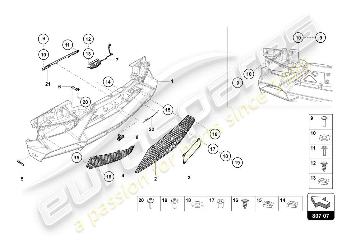 a part diagram from the lamborghini aventador lp720-4 parts catalogue