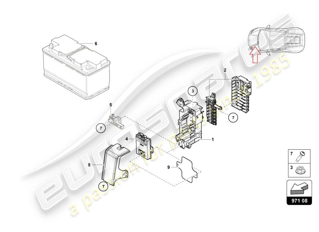 a part diagram from the lamborghini lp610-4 spyder (2017) parts catalogue