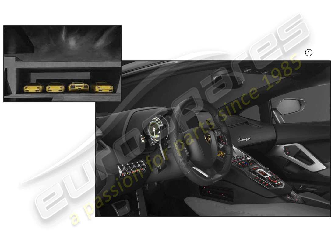 a part diagram from the lamborghini aventador accessories parts catalogue