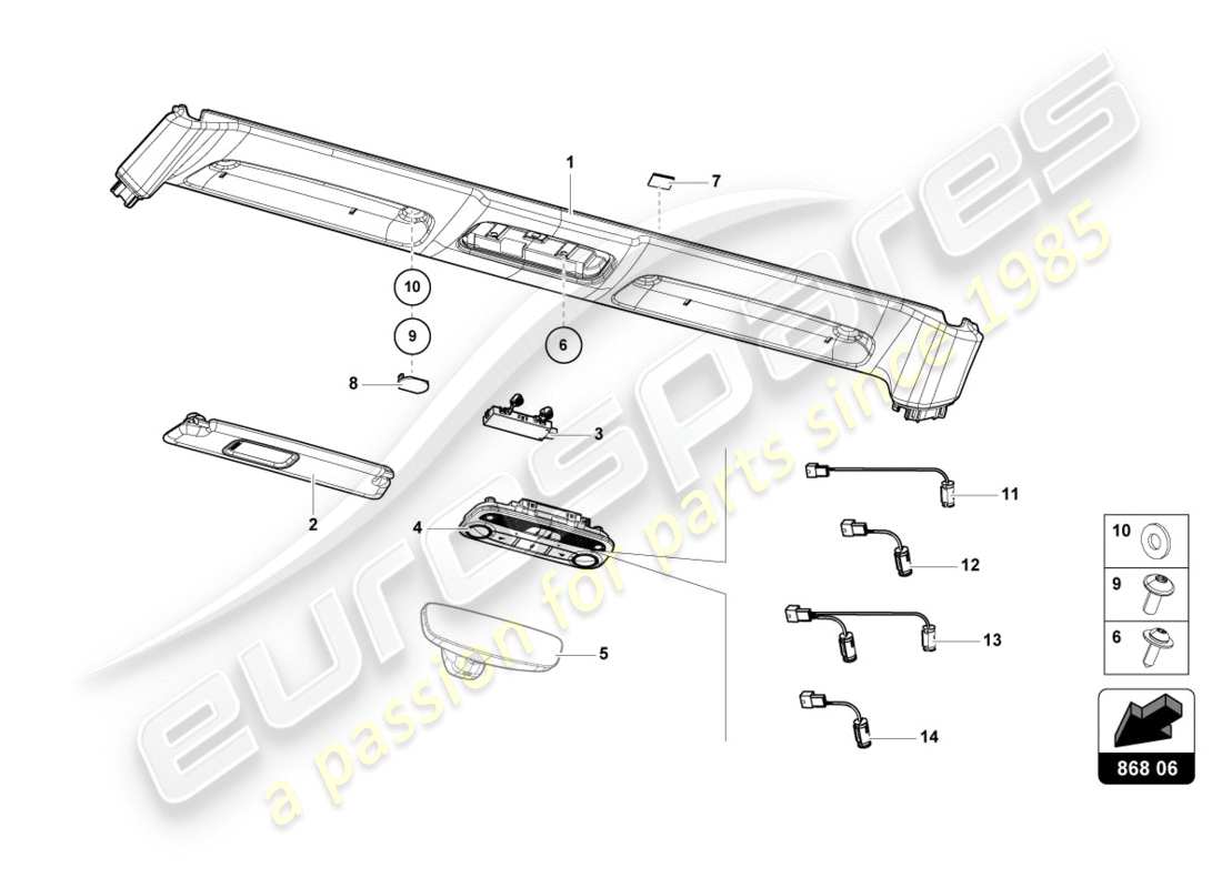a part diagram from the lamborghini huracan performante parts catalogue