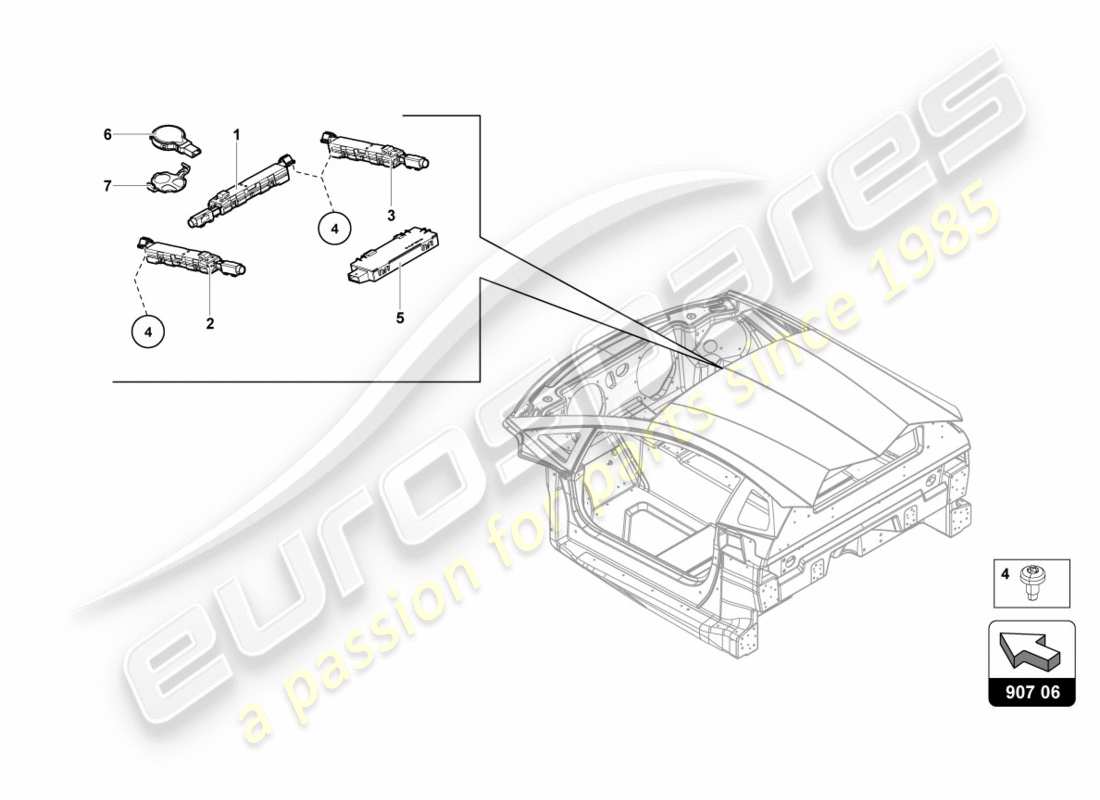 VIEW PARTS DIAGRAMS FROM THE LAMBORGHINI CENTENARIO PARTS CATALOGUE a part diagram from the lamborghini centenario parts catalogue
