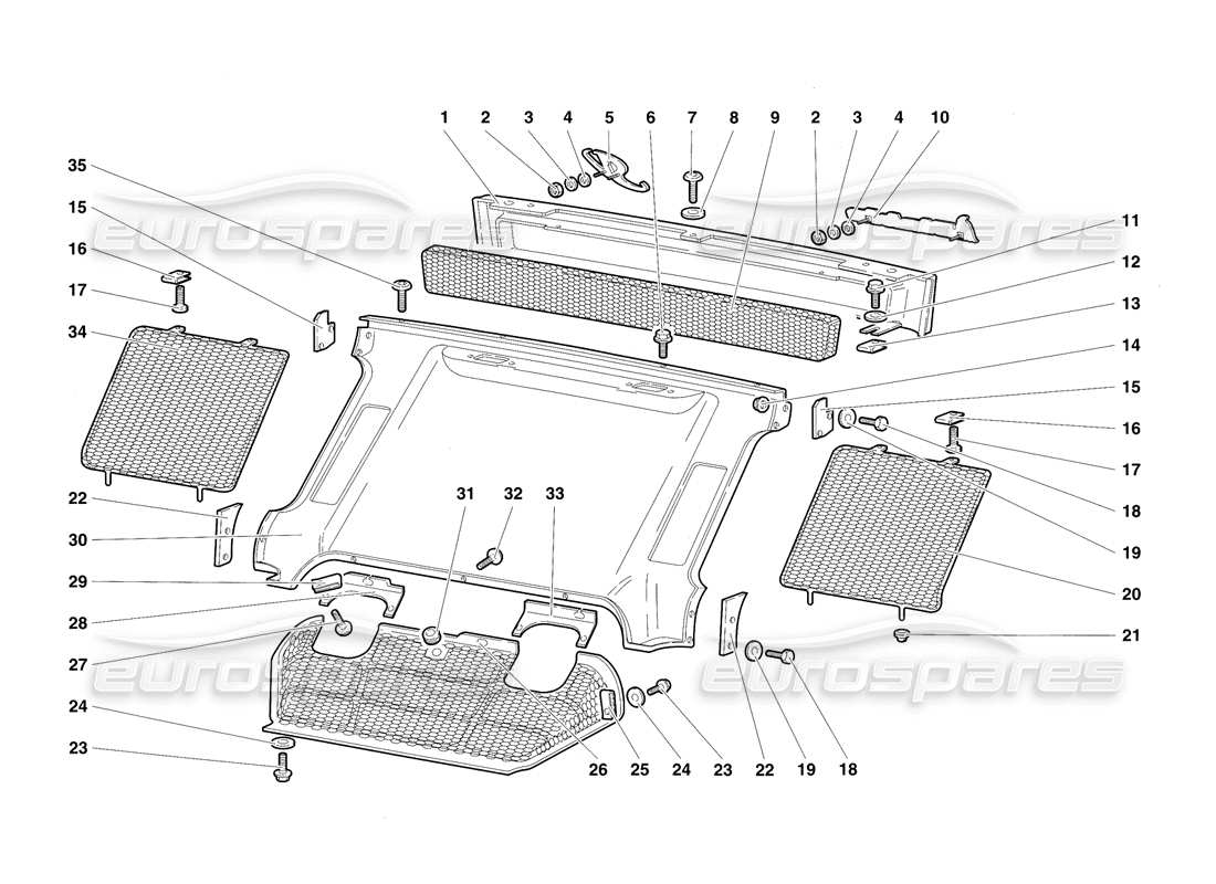 a part diagram from the Lamborghini Diablo SV (1997) parts catalogue