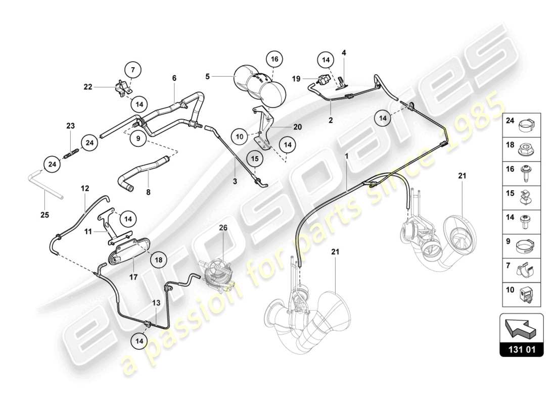 a part diagram from the lamborghini aventador lp720-4 parts catalogue