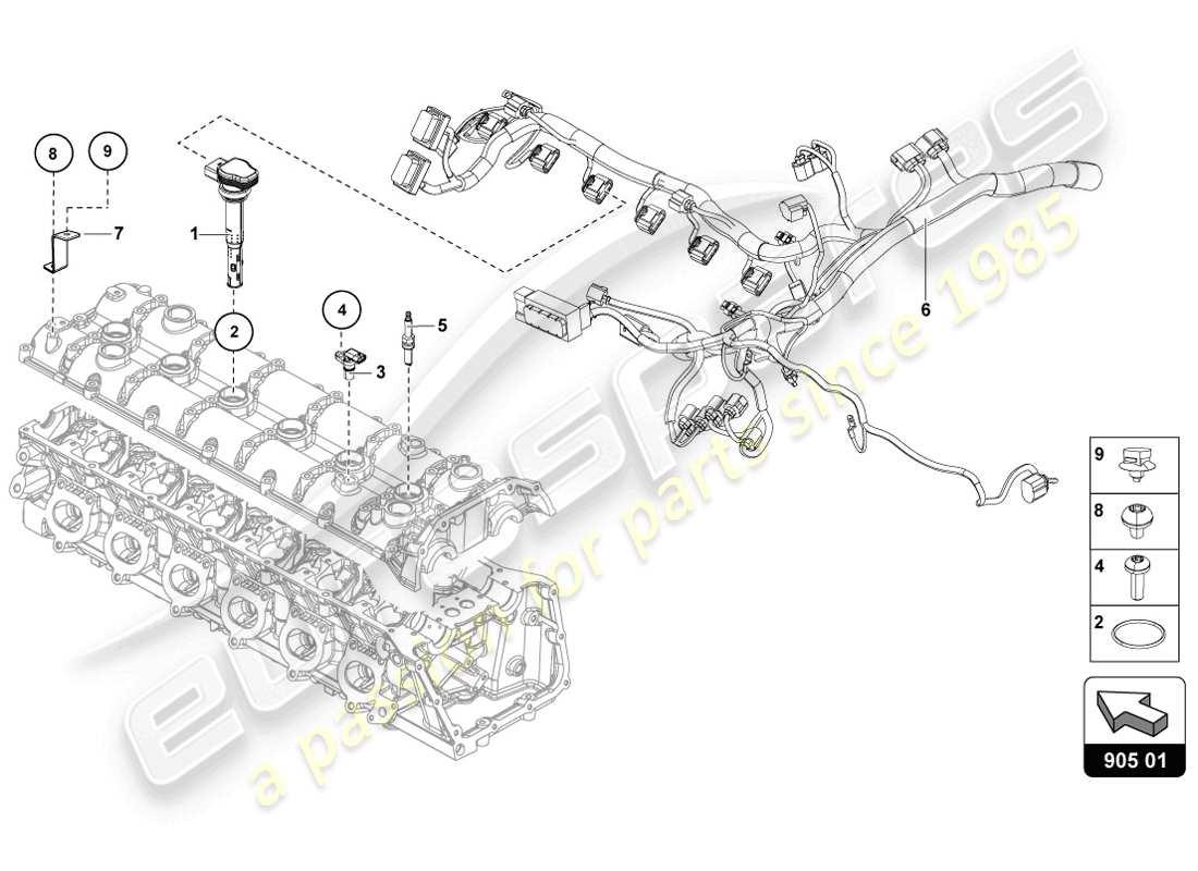 lamborghini lp720-4 coupe 50 (2014) ignition system parts diagram