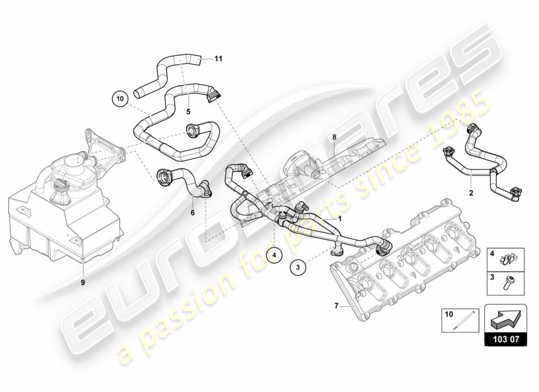 lamborghini 2018 (lp580-2 coupe) breather line part diagram