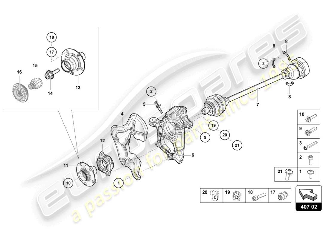 lamborghini 2018 (lp740-4 s roadster) drive shaft front part diagram