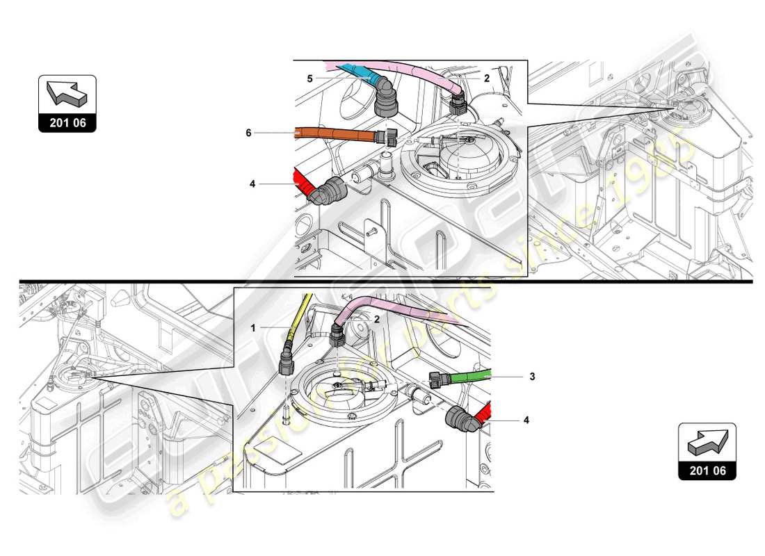 lamborghini lp770-4 svj coupe (2020) fuel supply system parts diagram
