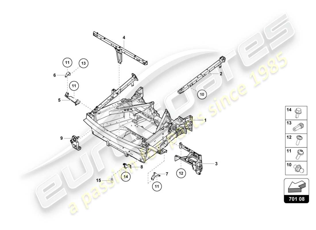 lamborghini centenario coupe (2017) trim frame front part parts diagram