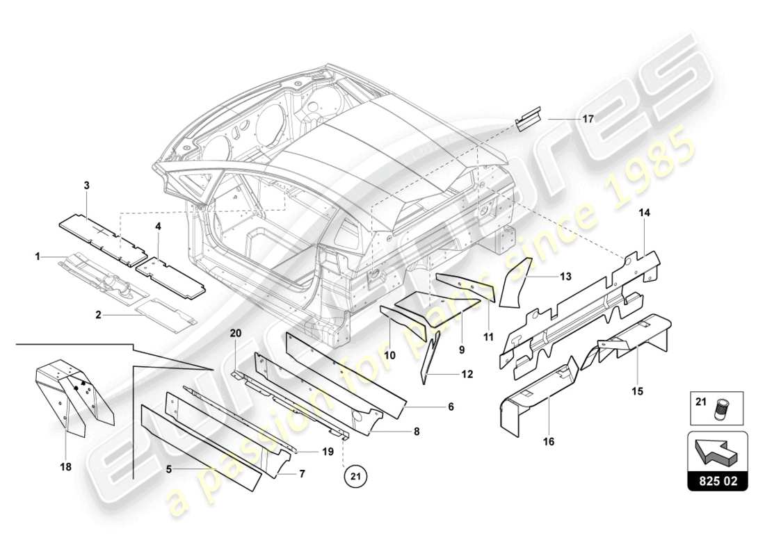 lamborghini lp720-4 roadster 50 (2014) damper for tunnel parts diagram