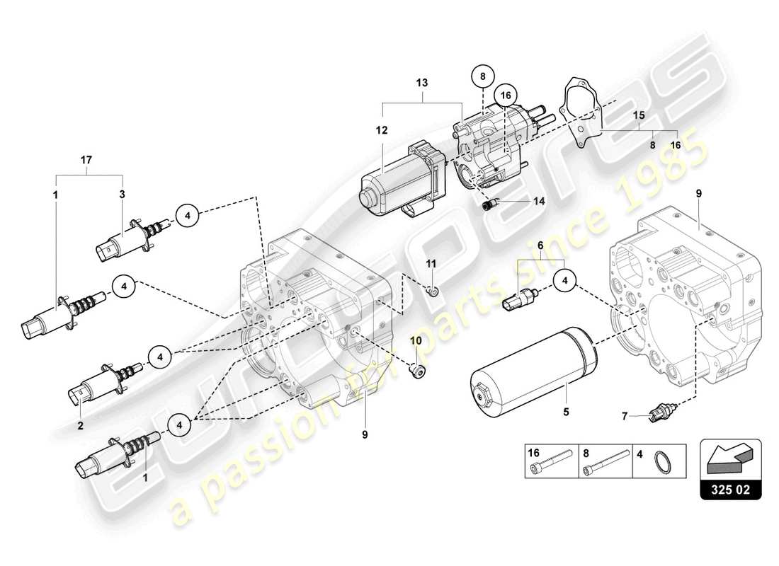 lamborghini lp700-4 coupe (2014) hydraulics control unit parts diagram