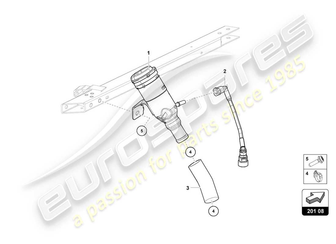 lamborghini 2020 (evo coupe 2wd) fuel filler neck part diagram