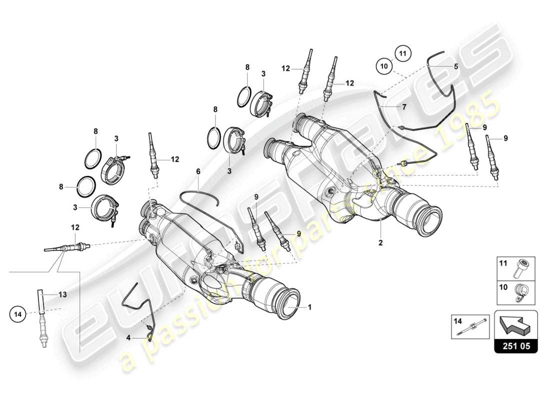 lamborghini 2020 (lp770-4 svj coupe) catalytic converter part diagram