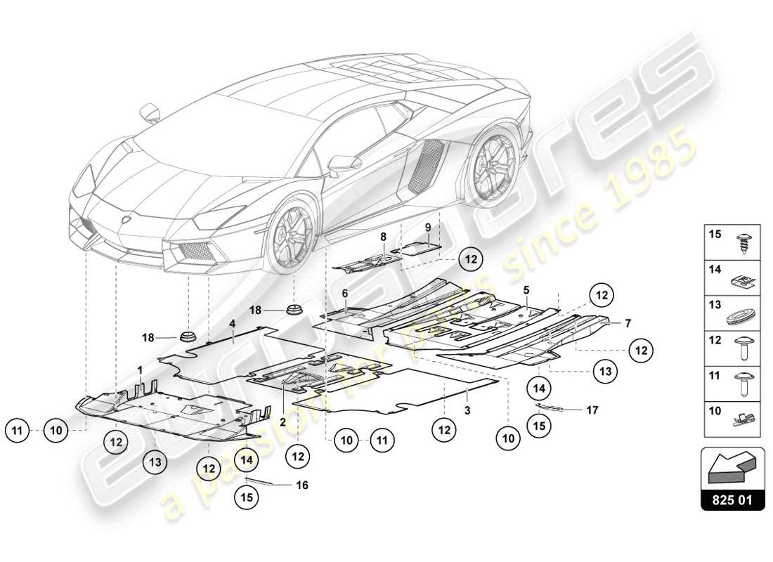 lamborghini 2014 (lp720-4 coupe 50) trim panel for frame lower section part diagram