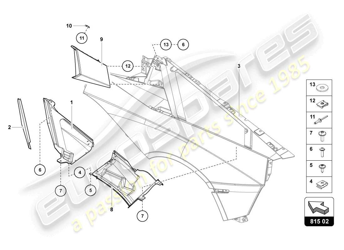 lamborghini 2014 (lp720-4 coupe 50) air intake trim plate part diagram