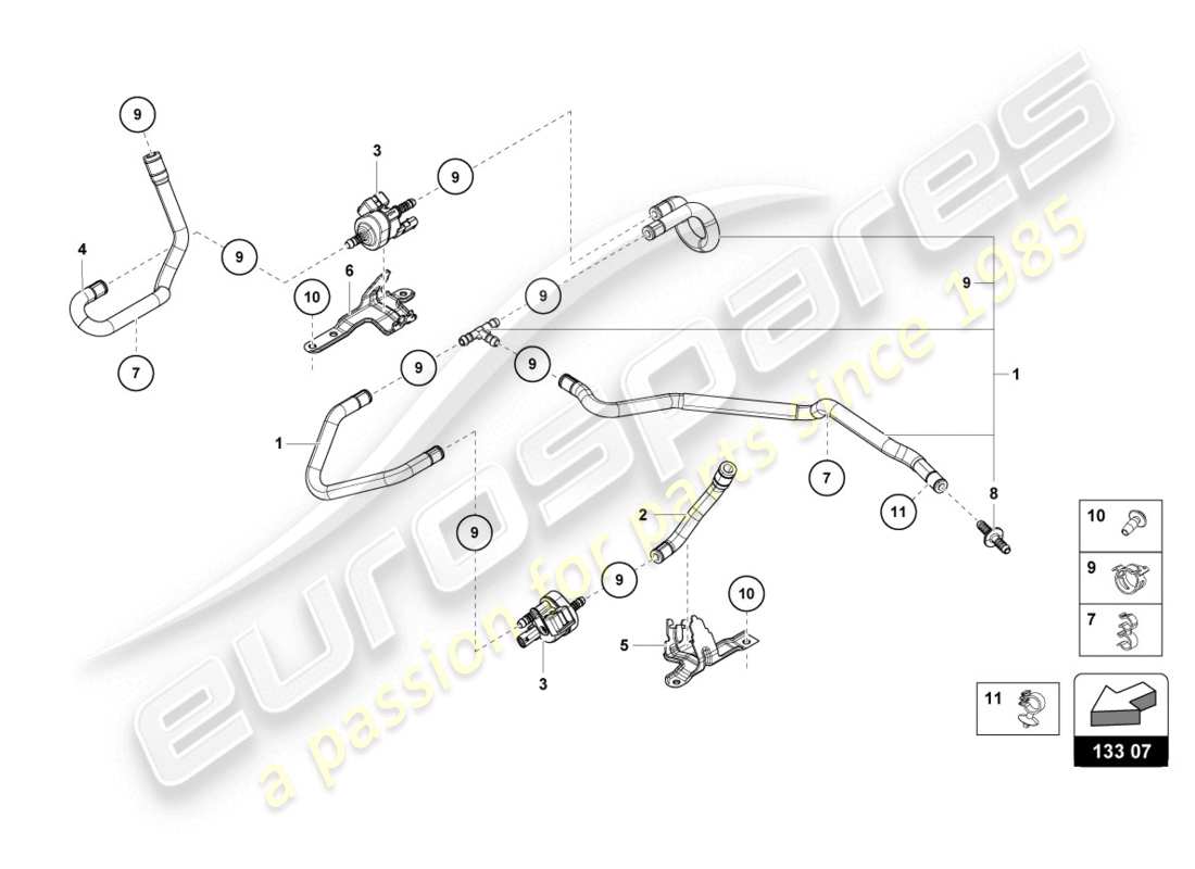 lamborghini 2020 (evo coupe 2wd) vacuum system part diagram