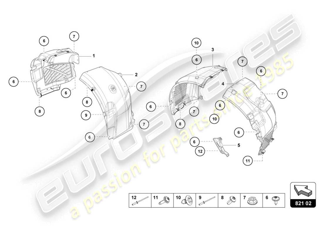 lamborghini lp610-4 coupe (2017) wheel housing trim parts diagram
