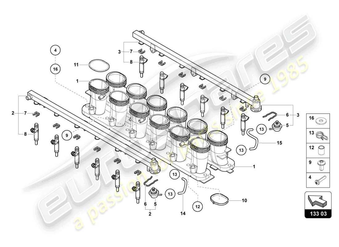lamborghini lp770-4 svj coupe (2020) intake manifold parts diagram