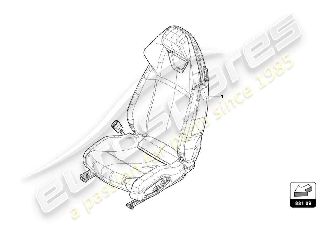 lamborghini 2016 (lp610-4 avio) seat 'avio trim' part diagram