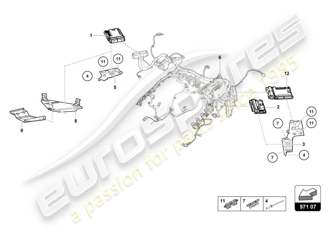 lamborghini lp610-4 spyder (2019) engine control unit parts diagram